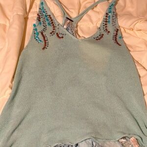 Free People Knit Embellished Tank Size Medium